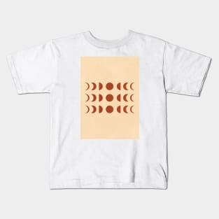Moon Phase, Minimalist, Modern, Mid Century, Neutral Kids T-Shirt